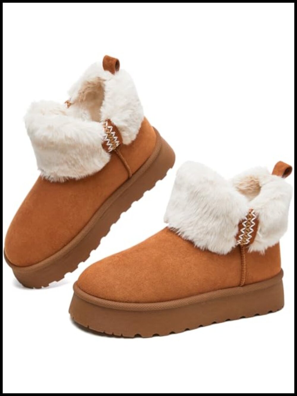 Womens Snow Boots Ankle Boot Platform Fuzzy Mini Winter Shoes Faux Fur Lined